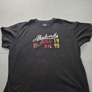 Akademiks Stadium Black Graphic T-Shirt Mens 3XL Varsity BDLG RM 1999 Streetwear